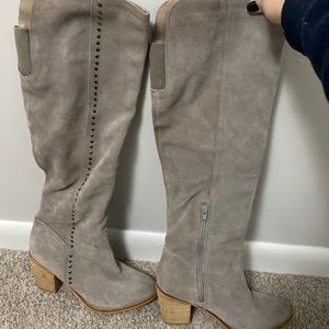 Tall gray boots